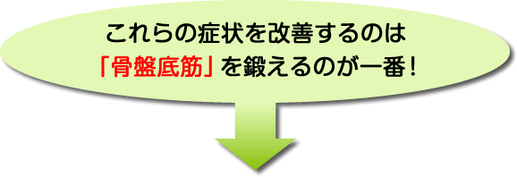 これらの症状を改善するのは「骨盤底筋」を鍛えるのが一番！